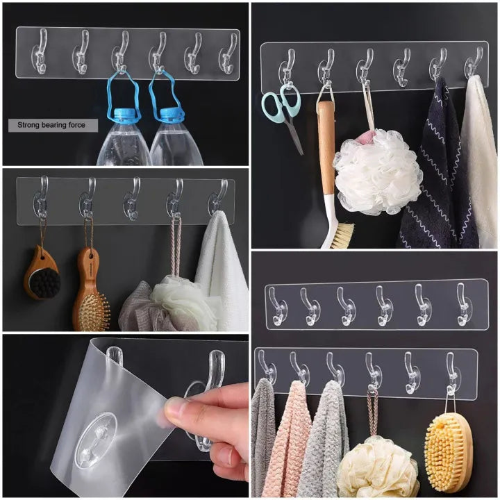 6-Row Transparent Hooks