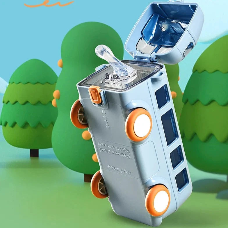 Car Design Kids Water Bottle with Strap